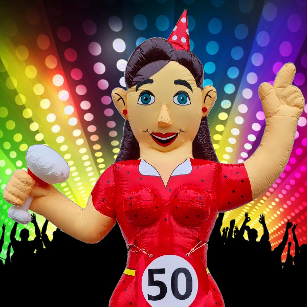 Sarah Opblaasbare Sarah met cocktail jurkje