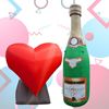 Opblaasbaar Hart en Champagnefles Combi Deal
