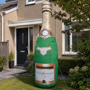 Sarah Abraham Express - opblaasbare Champagnefles huren voor feest, verjaardag, opening, pensioen